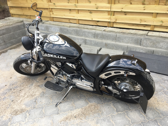 GFK HECKFENDER C - RAI 3 / 210 / GFK / kurz - rund / Struts poliert / YAMAHA XVS 1100 + CLASSIC / TÜV