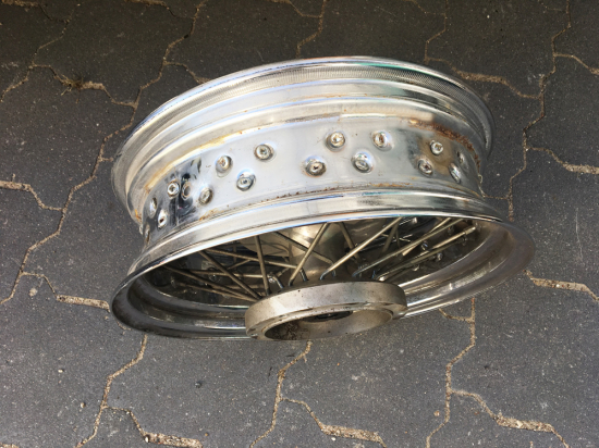 Orginal - Hinterrad-Felge, gebraucht / 4,5 x 15" - YAMAHA XVS 1100 / Chrom - TOP!