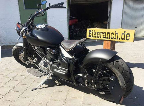SUPERSALE: Bobber-Schutzblech-Set - 2 mm / schwarz matt - feine Struktur / YAMAHA XVS 1100 Cus + Clas / Tüv