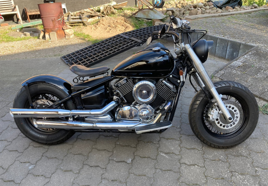 BR Schwingsattel-Kompl.-Set / Vintage schwarz / Yamaha XVS 1100 Custom + Classic / Orig-Heckfender