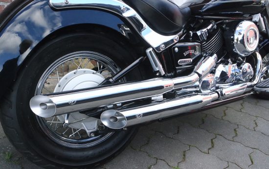 SALE - Nur bei uns: Falcon Cromo Line / Slip-On Auspuff / Yamaha XVS 1100 + Classic / ab 2003 / ABE