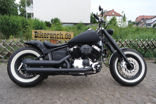 nur bei uns: Miller - KBS - Komplettanlage / schwarz - matt /// Yamaha XVS 650 / jedes Baujahr / EG-BE