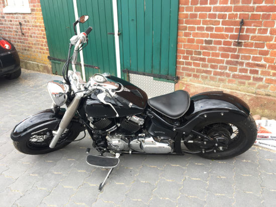 Nur bei uns: BR - Vintage - Heckfender - Schutzblech - Set - roh / inkl. YAM - Struts round - chrom / YAMAHA XVS 650