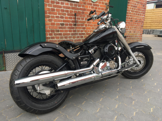 Nur bei uns: BR - Vintage - Heckfender - Schutzblech - Set - roh / inkl. YAM - Struts round - chrom / YAMAHA XVS 650
