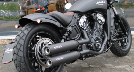 MILLER 2-2 / black / Harley FAT BOB / SlipOn Auspuffanlage UTAH II / EG-BE