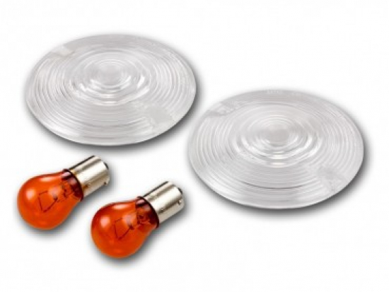 BR - White-CUSTOM Blinker / White - Klar / 1 Paar / HD Softail Heritage Classic FLSTC / E-Zeichen