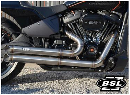BSL Top Chopp Higher Race Auspuff / Headpipes 70mm VA Outline / Softail / Euro 4 / TÜV