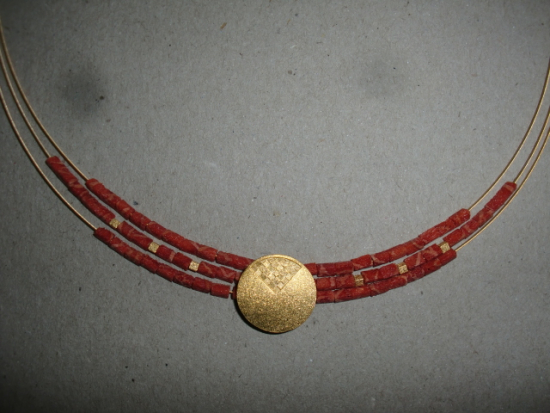 Collier Kette Wurzelkoralle / Goldschmiede Manufaktur Bernd Wolf