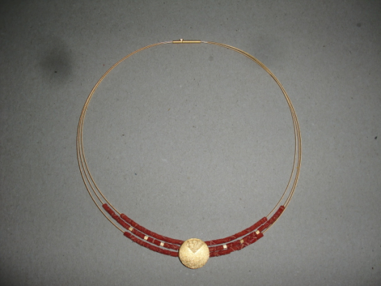 Collier Kette Wurzelkoralle / Goldschmiede Manufaktur Bernd Wolf