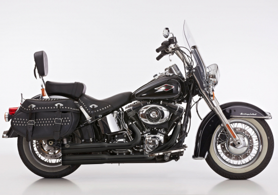Black Sale: FALCON Double Groove / Komplett / schwarz / HD Softail Heritage / Fat Boy / ab 2017 / EG-BE