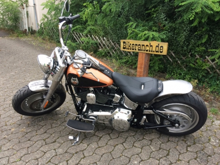 BR - Heckfender Stiletto Smoth mit E-Box / Stahlblech 215mm / mittig / Softail 08 up / Tüv