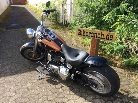 Preview: BR - Heckfender Stiletto Smoth mit E-Box / Stahlblech 215mm / mittig / Softail 08 up / Tüv