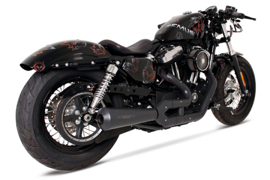 REMUS Komplettanlage / Custom 2-1 / Edelstahl schwarz / HD Sportster / ab 2014 / ABE