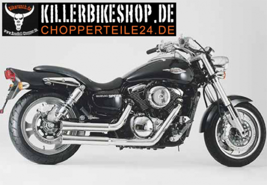 SUPER SALE: Falcon Double Groove Komplettanlg. / KAWASAKI VN 1500/1600 MEAN Streak / Edelstahl poliert / EG-BE