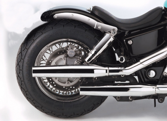 MB HECKFENDER Stahlblech - roh / inkl. Fenderstruts - chrom / Honda VT 1100 ACE C2 - SC32 / Tüv