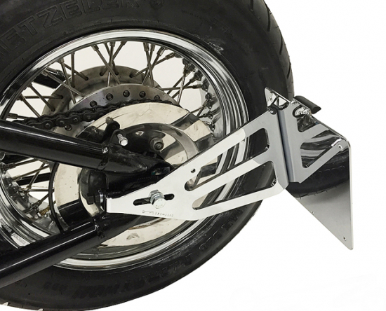 seitl. MB - Kennzeichenhalter Kompl.-Set - Chrom / Honda VT 600 Shadow /  TÜV