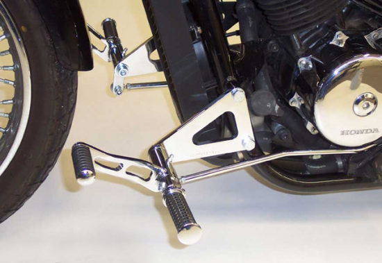 MB vorverl. Fußrasten / Sundance Look glatt / long 21 cm / chrom / HONDA VT 750 C - Spirit ABS / RC50 / RC53 / Tüv