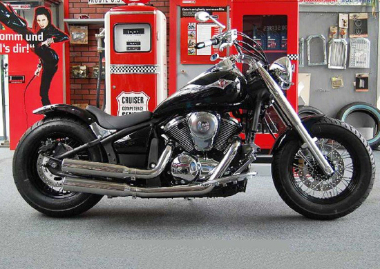 MB Felgenring hinten / Black  / für Breitreifenumbau 200mm / Kawasaki VN 900 / TÜV