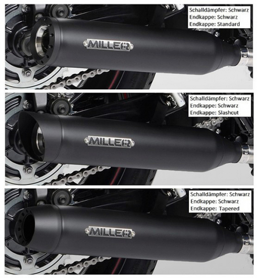 Black - Black - Sale: MILLER "El Grande" Komplettang. / ohne KAT / schwarz-schwarz / Suzuki M 1800 R + R2 + RT / EG-BE