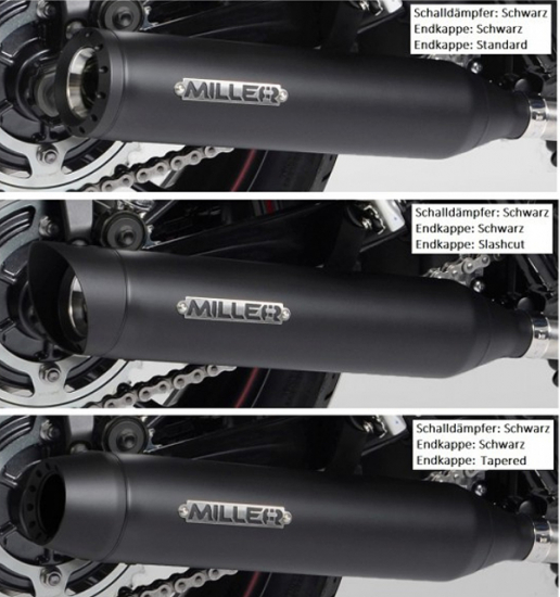 Preview: MILLER 2-2 Honda VT 1300 CX Fury / SlipOn Auspuff / black / Malibu / KAT / EG-BE