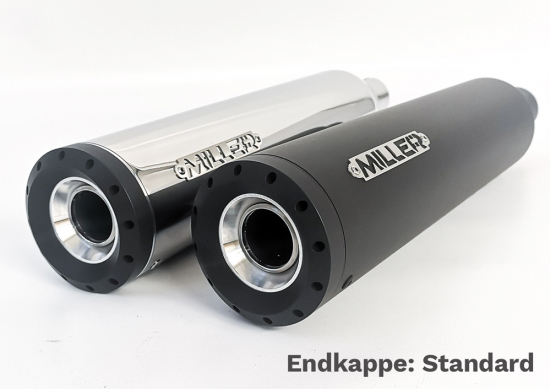 NEU: Sofort: Black Black - Sale: MILLER 2-1 - Custom III - Honda CMX 500 Rebel / SlipOn ESD / EURO 5 + / EG-BE