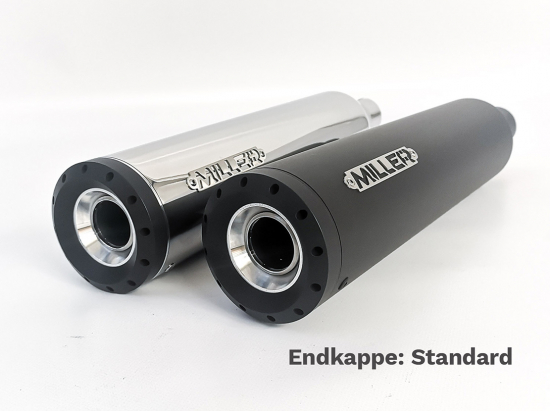 SALE + NEU: MILLER - 2-2 - STORMBREAKER - black + silber / Honda CMX 1100 Rebel / 2 in 2 - SlipOn - bis 2025 / EG-BE - Kopie