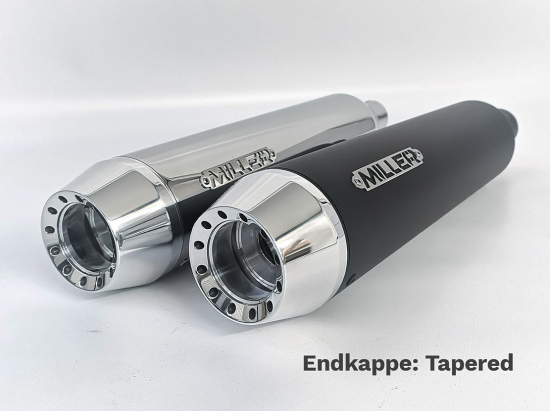 Preview: NEU: MILLER - 2-2 - STORMBREAKER - black + silber / Honda CMX 1100 Rebel / 2 in 2 - SlipOn - bis 2025 / EG-BE