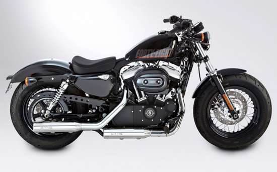 SALE: MILLER 2-2 Harley Sportster XL 883 / 1200 / SlipOn Auspuff / silber / SILVERADO I / 04 - 13 / EG-BE
