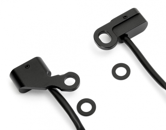 TB LED Mini Blinker Stripe / schwarz - dark / Paar / Softail 96-14 / Dyna 96-17 / Sportster 96-03 / E-Zei.