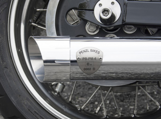 PENZL Retro Line Auspuffset verstellb. / fein gebürstet / Harley Springer li+re /  2016 /ABE