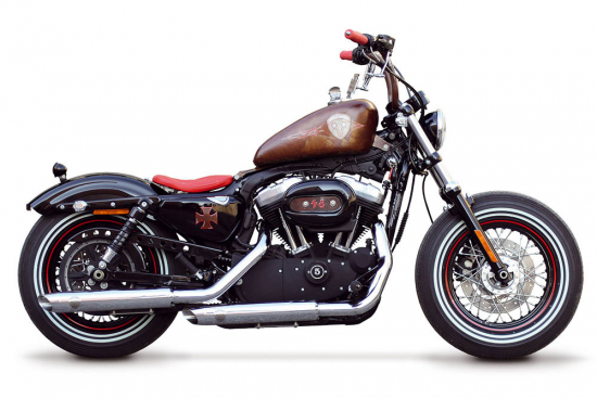 PENZL - Neo Classic Auspuffset verstellb. / fein gebürstet / Harley Sportster / 04-13 / EG-BE