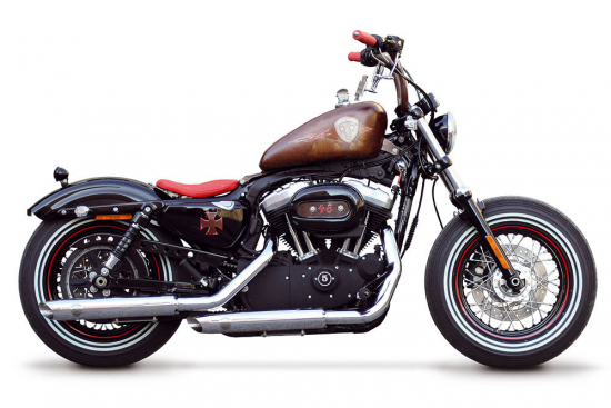 PENZL Neo Classic - Auspuffset verstellb. / fein gebürstet / Harley Sportster / 14-16 / EG-BE