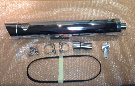 Sale: PENZL-Auspuff-verstellbar / Retro chrom  / 650 mm / mit Koffer / YAMAHA XV 1900 Midnightstar / EG-BE
