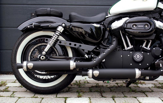 PENZL Retro Line Auspuffset / verstellbar / black / Harley Sportster / 04-13 / EG-BE