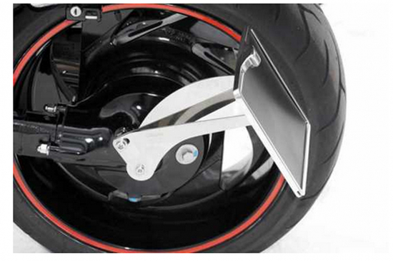 seitl. BR - Kennzeichenhalter - silber / Yamaha XVS 1300 / Kompl.-Set / TÜV