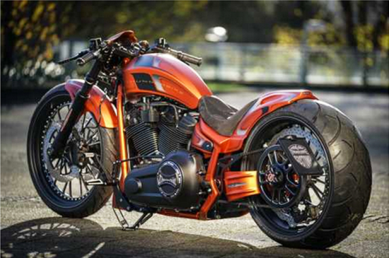 TB Heckfender GP-Style / Breakout, Fat Boy & FXDR / 260 mm / 18" Rad / ab 2018 / mit Rücklicht + Blinker / Tüv