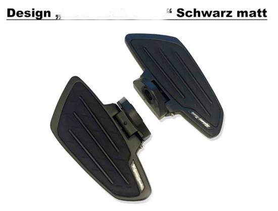 HH Sozius-Trittbretter / Smooth / schwarzmatt / Yamaha XVS 125 DragStar / 1 Paar
