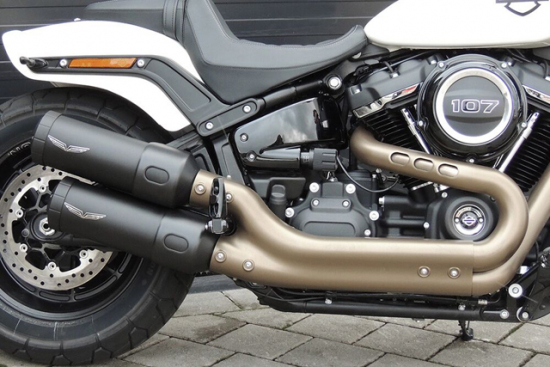 PENZL - V2-Speed Auspuff / elek. verstellb. / black ceramic / Harley Softail Fat Bob / ab 2018 / EG-BE