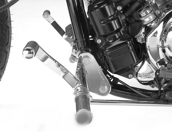 MB vorverl. Fußrasten - 12 cm / Sundance gefräst / schwarz-matt / YAMAHA XVS 650 Cus + Clas / ABE