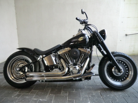 Scheinwerfer schwarz black Custom grooved für Harley Heritage Evo bike Classic