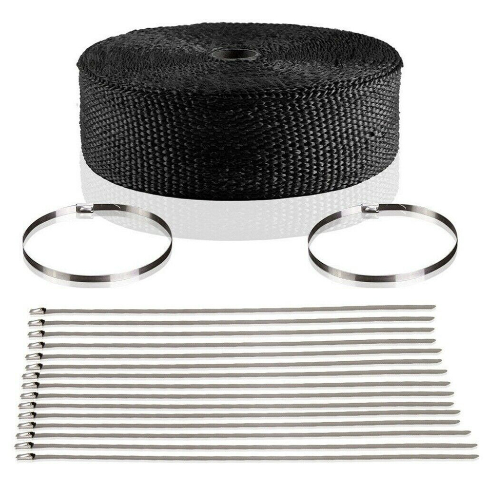 hitzeschutzband motorrad,Auspuffband 2 stücke 1,5m auto motorrad auspuff  wrap rohre header wärmeisolierung rollenband turbo wärmeabgas thermische