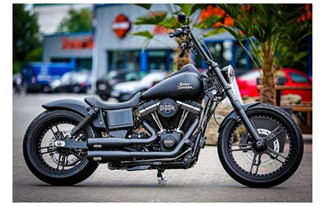  TB - HECKFENDER - Steel - 18/ 200er + Rücklicht -  Harley Dyna 06 - 17 / Tüv