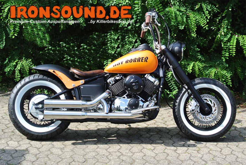 SALE: Falcon Double Groove / YAMAHA XVS 650 + Classic / Komplettanl. / silber poliert / bis 2003 / EG-BE