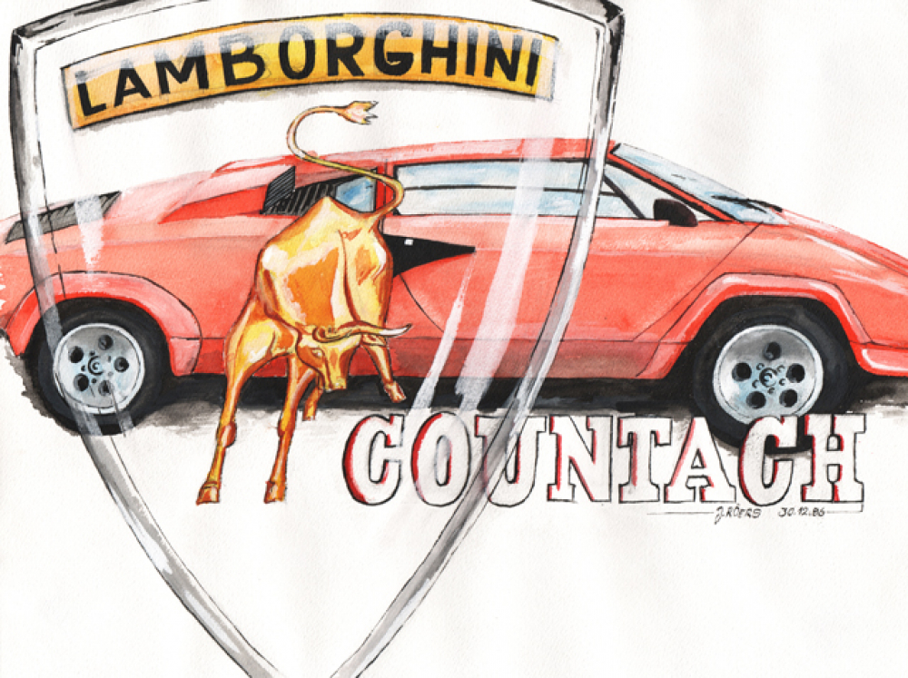 HEL - LAMBORGHINI COUNTACH - Canvas Leinwand / limitiert / 90 x 70 cm