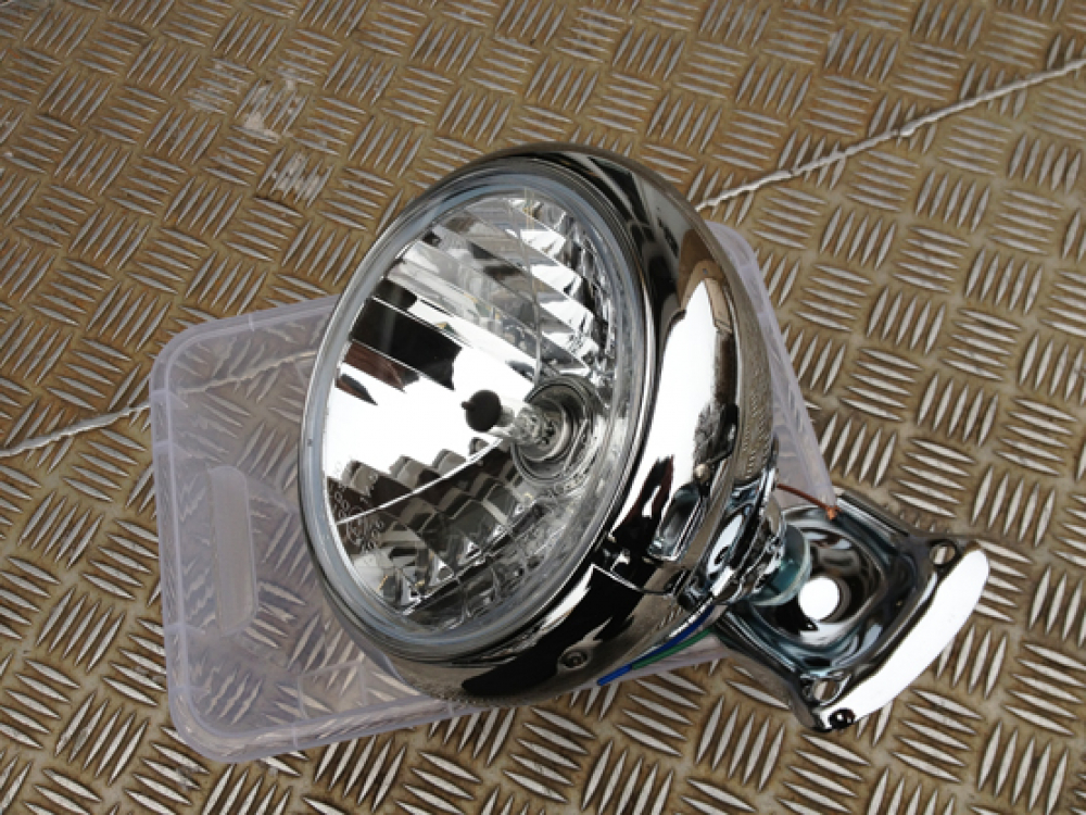 PW SCHEINWERFER / FAT HD-Style 7"/ schwarz glanz / klares Glas / E-gepr.