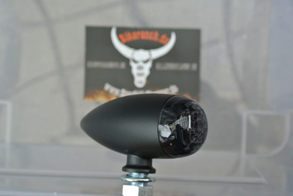 PW RÜCKLICHT / LED / MICRO BULLET / inkl. Bremsli. / schwarz / dunkles Glas / E-gepr.