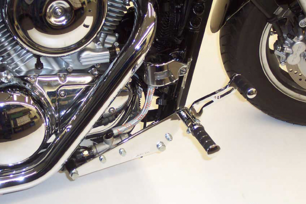 MB vorverl. Fußrasten / 25 cm / Ness Style gefräst / chrom / Kawasaki VN 1500 Classic / VNT50D / ABE