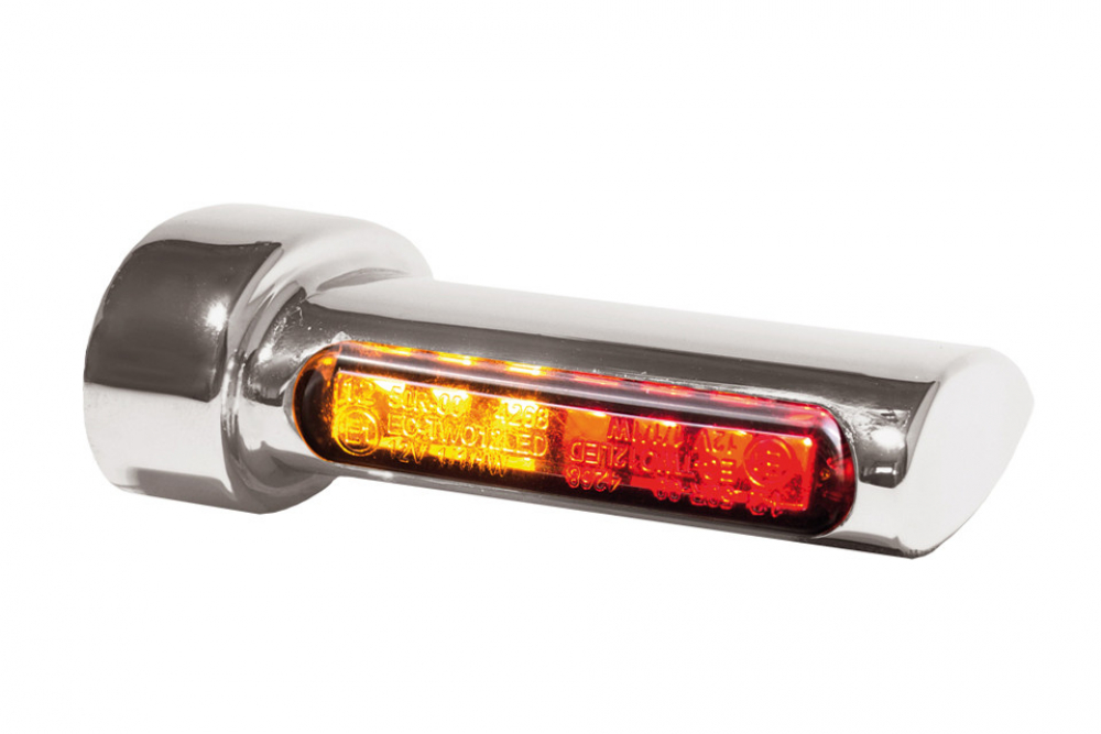 HB Winglets LED / ALL-IN-ONE / Rücklichtblinker alle HD 93- / silber / Paar / E-Zei