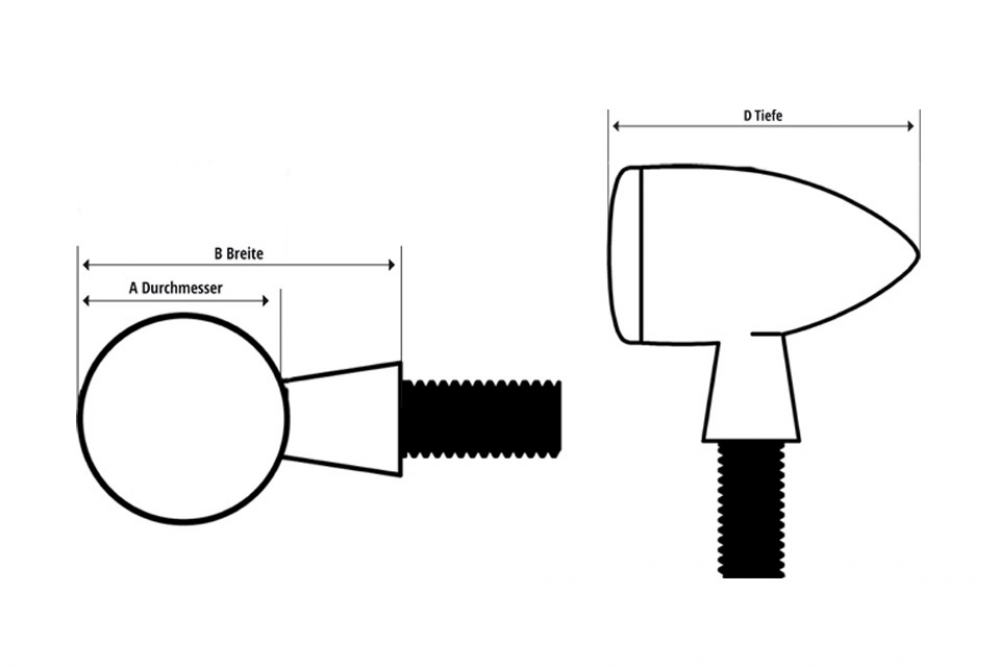 Apollo Bullet - LED Blinker / schwarz - dunkles Glas / Paar / E-Zei.