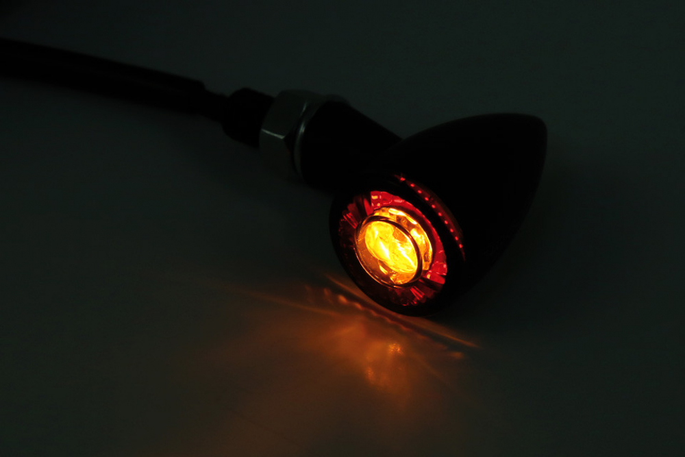 Apollo Bullet - LED Rücklicht - Blinker / schwarz - dunkles Glas / Paar / E-Zeichen